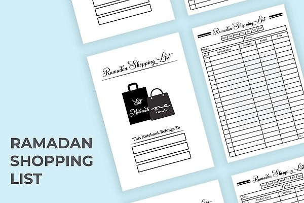 EPS 해외이미지 템플릿 편집 일러스트 문구용품 흑백 다이어리 공책 잡지 문서 라마단 체크리스트 캐셔 벡터 해외202309 해외일러스트 직업 촬영기법 간행물 사무용품 오브젝트 파일형식