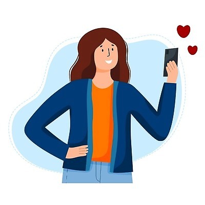 EPS 해외이미지 캐릭터 학생 디자인 여자 행복 컨셉 인터넷 일러스트 비즈니스 통신 모바일 사람 10대 파란색 스마트폰 핸드폰 잡기 업무 네트워크 메시지 플랫 셀프카메라 만화 흰배경 온라인 고립 소셜 채팅 프리랜서 벡터 해외202309 해외일러스트 일러캐릭터 직업 감정 컬러 백그라운드 모션 청소년 전자제품 스마트기기 사진촬영 흰색 작업 파일형식