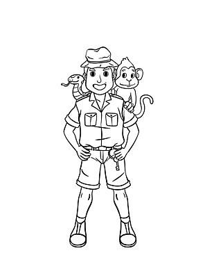 EPS 해외이미지 직업 디자인 실루엣 어린이 선 컬러 일러스트 그래픽 그림 윤곽 손그림 페이지 걸음마 고립 색칠공부 벡터 해외202309 해외일러스트 모션 촬영기법 사람 학습 색칠 파일형식