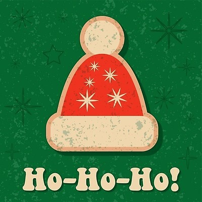 EPS 해외이미지 크리스마스 일러스트 산타모자 사람없음 빨간색 초록색 빈티지 해외202309 해외일러스트 모자_잡화 기념일 컬러 컨셉 파일형식 벡터