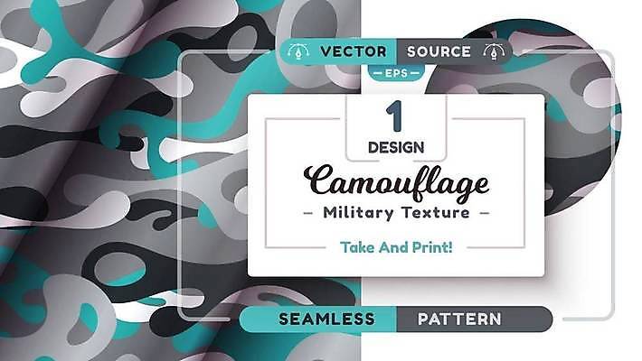 EPS 해외이미지 패턴 일러스트 사람없음 회색 민트색 밀리터리 해외202309 해외일러스트 패션 컬러 무늬 파일형식 벡터