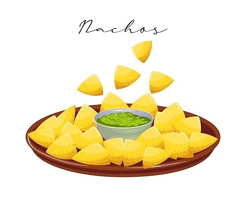 EPS 해외이미지 음식 일러스트 요리 사람없음 라틴아메리카 나초 과카몰리 남미음식 해외202309 해외일러스트 서양음식 아메리카 소스_음식 파일형식 벡터