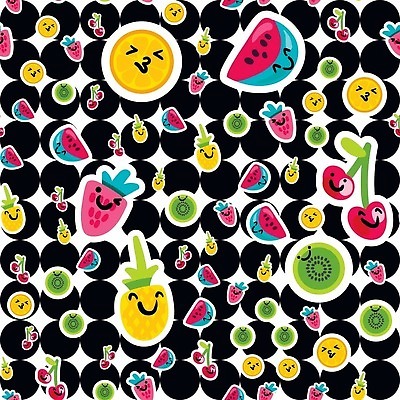 EPS 해외이미지 패턴 과일 일러스트 딸기 수박 표정 키위 윙크 사람없음 패턴백그라운드 체리 레몬 파인애플 과일캐릭터 해외202309 해외일러스트 일러캐릭터 캐릭터 백그라운드 무늬 열대과일 파일형식 벡터