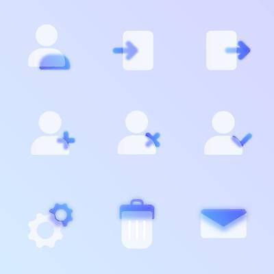 EPS 해외이미지 화살표 일러스트 출입구 사람모양 사람없음 파란색 문 쓰레기통 투명 X 플러스 편지 체크표시 톱니바퀴 글래스모피즘 해외202309 해외일러스트 모양 기호 디자인 알파벳 컬러 확인 파일형식 벡터