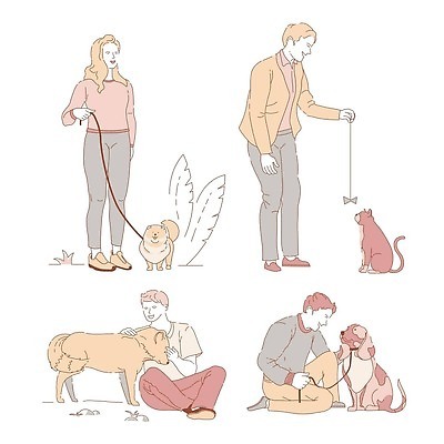 EPS 해외이미지 동물 캐릭터 응시 공원 여자 남자 일러스트 장난 포옹 자연 놀이 함께함 사랑 사람 앉기 야외 초록색 여름 반려동물 걷기 고양이 우정 산책 스패니얼 실 개 강아지 활 꼬리 주인 송곳니 고립 기르기 돌봄 동반자 유래 벡터 해외202309 해외일러스트 일러캐릭터 시선 계절 공공시설 감정 컬러 컨셉 포유류 안기 모션 휴식 친구 치아 생태계 파일형식