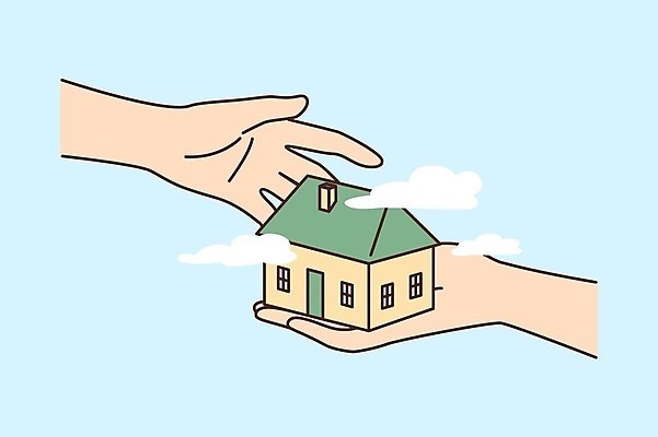 EPS 해외이미지 손 일러스트 주택 신체부위 주기 획득 해외일러스트 모션 사람 건물 파일형식 벡터