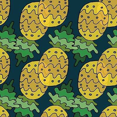 EPS 해외이미지 패턴 일러스트 사람없음 노란색 남색 파인애플 겹침 반투명 트로피컬아트 해외202309 해외일러스트 컬러 무늬 과일 열대과일 그림 파일형식 벡터