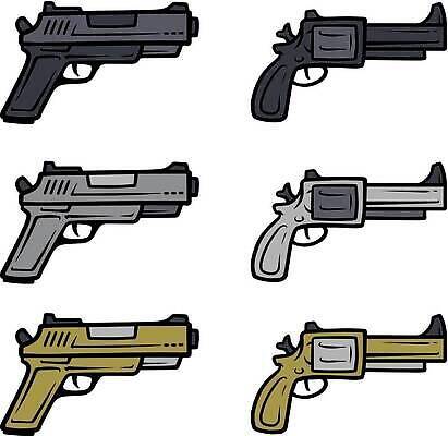 EPS 해외이미지 디자인 무기 일러스트 불 그래픽 세트 금속 힘 기계 권총 총 수확 흰색 플랫 보호 위험 공격 만화 수집 오브젝트 사인 그림 군용 싸움 전쟁 보안 사냥 심플 육군 총알 고립 리볼버 엘리먼트 벡터 해외202309 해외일러스트 자연요소 컬러 컨셉 농업 모션 재질 군대 안전 파일형식