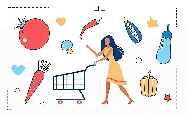 EPS 해외이미지 전신 여자 토마토 일러스트 고추 가지 피망 한명 성인 장보기 버섯 쇼핑카 당근 완두콩 성인여자한명만 해외202309 해외일러스트 1 채소 콩 뿌리채소 사람 쇼핑 카트 여자한명만 성인여자만 파일형식 벡터