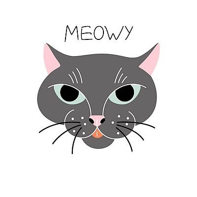 EPS 해외이미지 일러스트 추상 사람없음 고양이 회색 만화 손그림 해외202309 해외일러스트 컬러 무늬 포유류 반려동물 파일형식 벡터