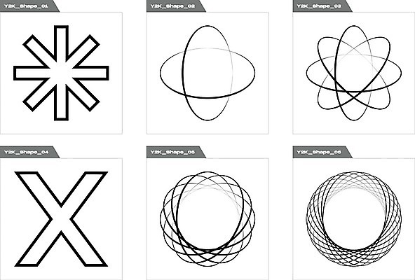 EPS 해외이미지 디자인 일러스트 추상 사람없음 그래픽 세트 검은색 원형 X 라인아트 기하학 해외202309 해외일러스트 도형 알파벳 선 컬러 무늬 파일형식 벡터