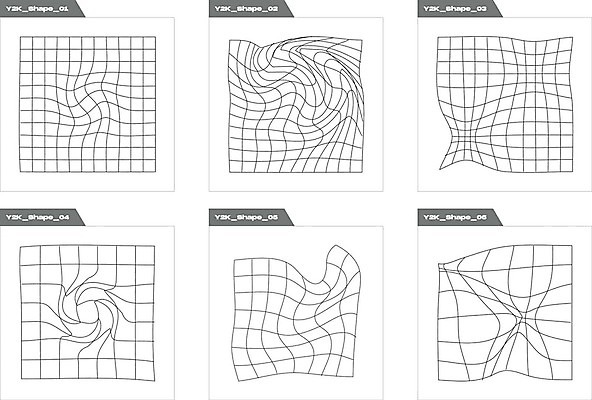 EPS 해외이미지 디자인 곡선 일러스트 추상 사람없음 그래픽 세트 사각형 검은색 라인아트 웨이브 격자 기하학 구김 해외202309 해외일러스트 도형 선 컬러 무늬 모션 파일형식 벡터