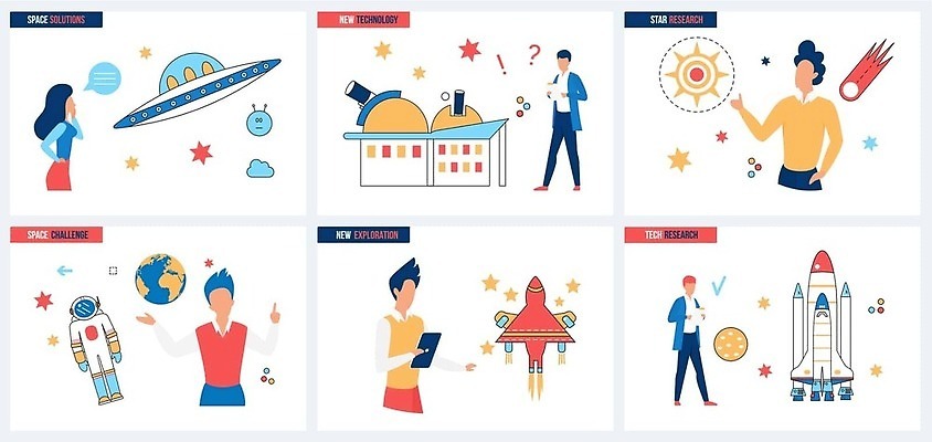 EPS 해외이미지 템플릿 디자인 배너 별 지구 여행 컨셉 일러스트 비즈니스 하늘 모바일 사람 그래픽 세트 태양 우주 웹 망원경 행성 장비 로켓 탐험 도전 우주비행사 외계인 플랫 만화 우주선 코스모스 은하계 페이지 전망대 시스템 천문학 해결 고립 엘리먼트 착륙 혜성 벡터 해외202309 해외일러스트 자연요소 교육 꽃 인터넷 미확인물체 파일형식