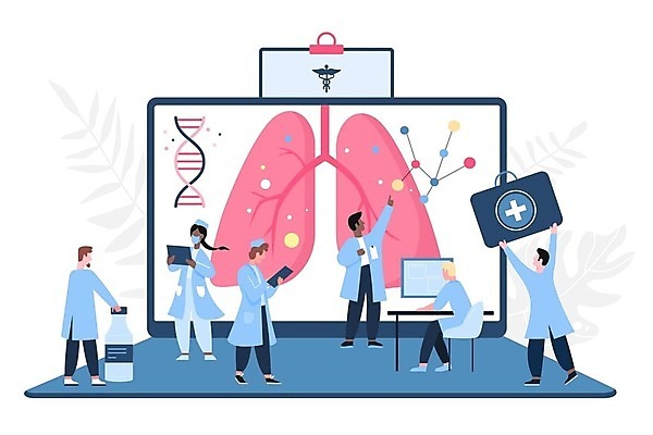 EPS 해외이미지 전신 여자 남자 일러스트 서기 들기 앉기 여러명 성인 모니터 의사 가리킴 타이핑 허파 구급상자 호흡기질환 서류판 성인만 들어올리기 해외202309 해외일러스트 다수 모션 사람 손짓 컴퓨터 사무용품 의료진 의료용품 호흡기관 질병 파일형식 벡터