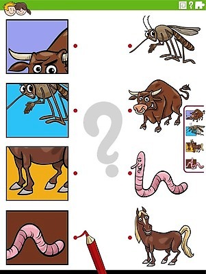 EPS 해외이미지 동물 템플릿 캐릭터 디자인 교육 조각 곤충 일러스트 부분 경기 취미 그래픽 학습 농장 가축 게임 퍼즐 소 벌레 어플리케이션 연결 만화 자르기 그림 황소 정사각형 문제집 해결 모기 벡터 해외202309 해외일러스트 일러캐릭터 도형 스포츠 농업 포유류 모션 놀이 책 해충 파일형식