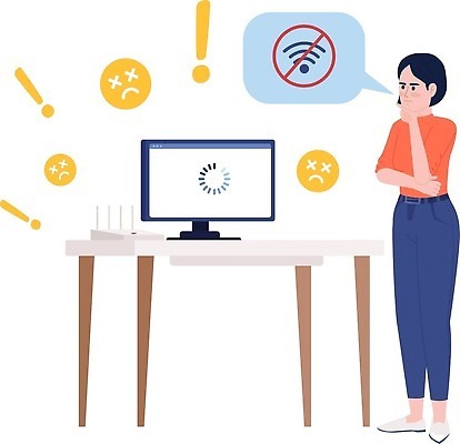 EPS 해외이미지 여자 말풍선 일러스트 통신 표정 한명 성인 팔짱 모니터 턱괴기 금지 느낌표 고민 와이파이 로딩 성인여자한명만 해외202309 해외일러스트 1 기호 감정 모션 사람 컴퓨터 무선인터넷 여자한명만 성인여자만 파일형식 벡터