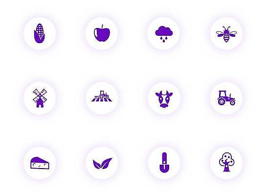 EPS 해외이미지 나무 식물 지구 컬러 잎 밭 농업 과일 일러스트 비즈니스 자연 치즈 그림자 옥수수 빛 픽토그램 정원 보라색 웹 봄 침대 원형 소 사과 낟알 삽 심볼 사인 밀가루 트랙터 방앗간 UI 고립 땅바닥 쟁기 벡터 해외202309 해외일러스트 도형 계절 산업 가구 인터넷 포유류 유제품 곡류 바닥 농기계 가루 생태계 특수차량 파일형식