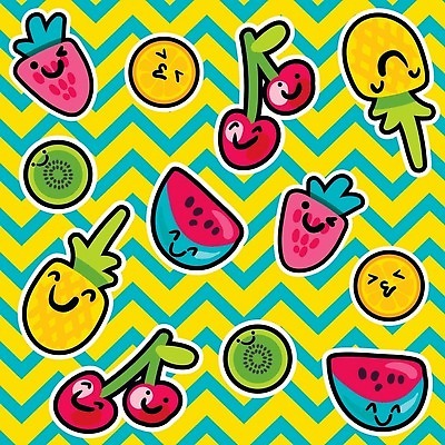 EPS 해외이미지 패턴 과일 일러스트 딸기 수박 표정 키위 윙크 사람없음 패턴백그라운드 체리 레몬 파인애플 과일캐릭터 해외202309 해외일러스트 일러캐릭터 캐릭터 백그라운드 무늬 열대과일 파일형식 벡터