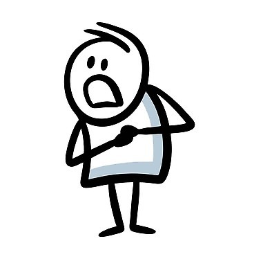 EPS 해외이미지 인물캐릭터 일러스트 한명 사람 낙서 무서움 심플 압박 손모으기 해외202309 해외일러스트 일러캐릭터 캐릭터 1 감정 손짓 파일형식 벡터