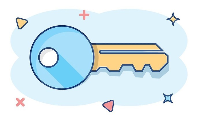 EPS 해외이미지 하늘색 일러스트 열쇠 사람없음 반짝임 심볼 심플 해외202309 해외일러스트 모션 파란색 파일형식 벡터