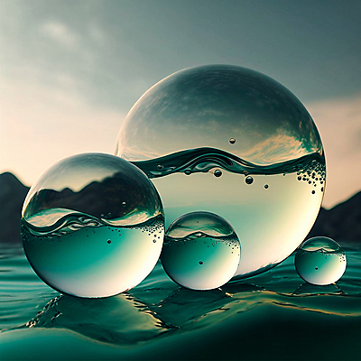 포토 JPG 해외이미지 호수 물결 사람없음 반사 물방울 원형 신비 유리구슬 몽환 해외202309 해외포토 도형 컨셉 유리 구슬 파일형식