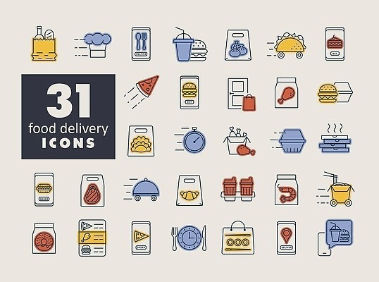 EPS 해외이미지 커피 시계 포크 일러스트 포장 새우 피자 요리사모자 스테이크 사람없음 스마트폰 종이봉투 문 케이크 치킨 다양 햄버거 면류 나이프 도넛 크루아상 배송 오브젝트 만두 콜라 위치 주문 핫도그 타코 베이지색 엘리먼트 해외202309 해외일러스트 모자_잡화 식기 음료 음식 빵 컬러 다수 디저트 봉투 패스트푸드 서양음식 갑각류 핸드폰 스마트기기 요리사 칼 탄산음료 닭고기요리 파일형식 벡터