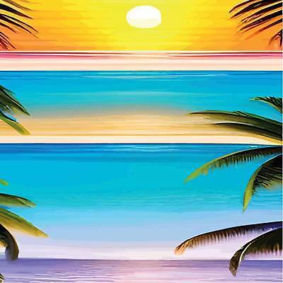 EPS 해외이미지 바다 일러스트 하늘 사람없음 야자수 태양 노을 해외202309 해외일러스트 자연요소 나무 파일형식 벡터