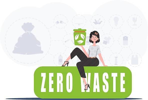 EPS 해외이미지 전신 여자 일러스트 한명 들기 앉기 성인 재활용 쓰레기통 보호 에코 친환경 성인여자한명만 해외202309 해외일러스트 1 컨셉 모션 사람 환경 여자한명만 성인여자만 파일형식 벡터