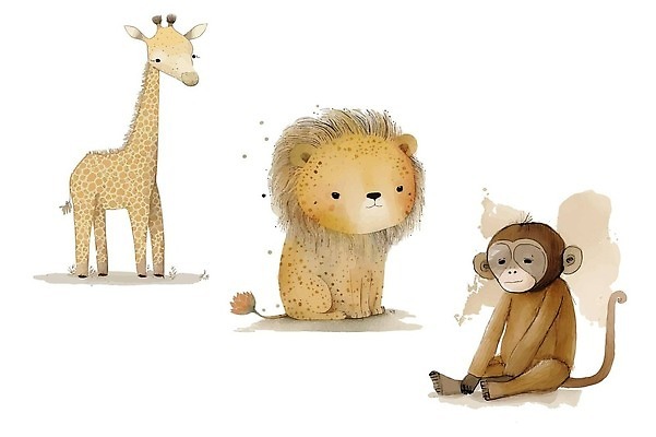 EPS 해외이미지 클립아트 동물 캐릭터 디자인 꽃 행복 잎 일러스트 아프리카 미술 장식 세트 원숭이 아기 인사 신용카드 그룹 사자 만화 기린 사파리 손그림 삼림지대 벡터 해외202309 해외일러스트 일러캐릭터 식물 감정 나라 포유류 문화예술 사람 금융 예절 숲 파일형식