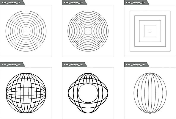 EPS 해외이미지 디자인 일러스트 추상 사람없음 그래픽 세트 사각형 검은색 원형 라인아트 기하학 해외202309 해외일러스트 도형 선 컬러 무늬 파일형식 벡터