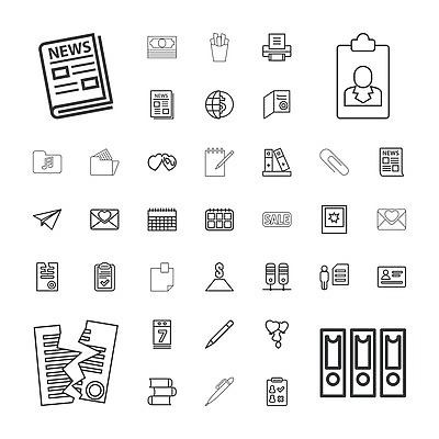 EPS 해외이미지 종이 음악 돈 일러스트 사랑 세트 펜 지구본 세일 달러 쪽지 공책 튀김 달력 날짜 뉴스 졸업장 편지 시작 문서 클립 여권 폴더 바인더 I 프랑스어 대패 서류판 벡터 해외202309 해외일러스트 문자 알파벳 감정 음식 졸업 문화예술 문구용품 필기구 사무용품 재산 파일 파일형식