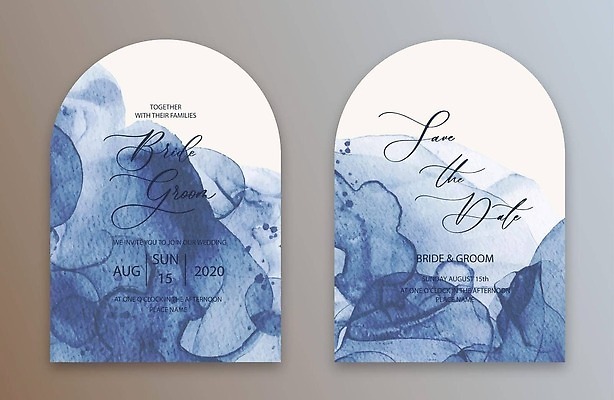 EPS 해외이미지 결혼 일러스트 프레임 사람없음 파란색 세트 축하 분위기 번짐 감성 카피스페이스 해외202309 해외일러스트 컬러 컨셉 이벤트 공백 파일형식 벡터 효과