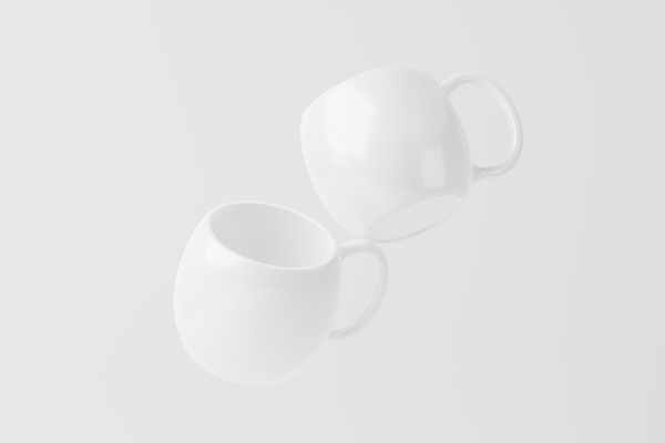 포토 JPG 해외이미지 사람없음 컵 3D 흰색 오브젝트 목업 해외202309 해외포토 식기 컬러 디지털합성 파일형식
