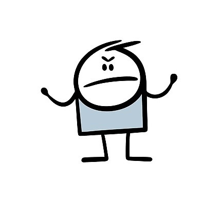 EPS 해외이미지 인물캐릭터 일러스트 한명 사람 손들기 분노 찡그림 낙서 심플 해외202309 해외일러스트 일러캐릭터 캐릭터 1 감정 모션 표정 파일형식 벡터