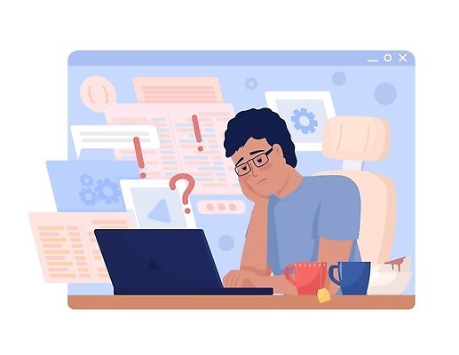 EPS 해외이미지 편집 직업 디자인 배너 남자 포스터 백그라운드 컨셉 스티커 일러스트 스트레스 직장 피곤 사람 풍경 그래픽 노트북 컴퓨터 사무실 웹 업무 플랫 만화 인도인 책상 질감 바쁨 심플 장면 고립 과로 과부하 프로그래머 프리랜서 스타일 벡터 디테일 해외202309 해외일러스트 외국인 가구 인터넷 회사 비즈니스 동양인 전자제품 작업 파일형식 생활용품 인종 오브젝트