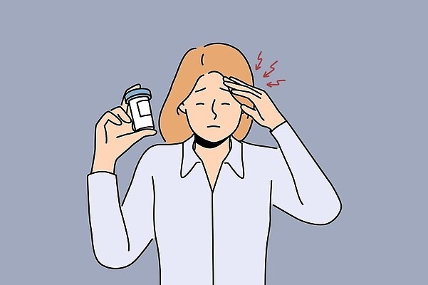 EPS 해외이미지 여자 컨셉 일러스트 건강 서기 사람 치료 알약 약 머리 고통 의사 질병 약국 걱정 두통 불행 문제 긴장 테라피 고립 우울증 증상 진통제 트러블 편두통 벡터 해외202309 해외일러스트 감정 의학 모션 신체부위 뷰티 의료진 파일형식 직업