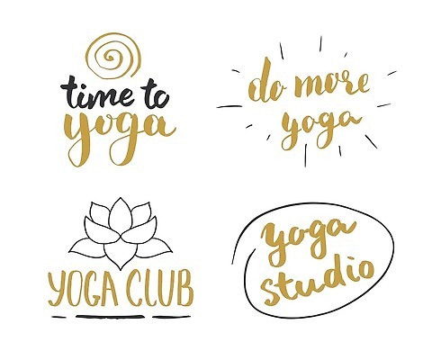 EPS 해외이미지 손글씨 일러스트 캘리그라피 요가 스튜디오 타이포그라피 사람없음 장식 손그림 빙글빙글 클래스 강조 해외202309 해외일러스트 문자 웰빙 파일형식 벡터
