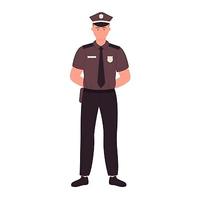 EPS 해외이미지 남자 일러스트 한명 성인 경찰 뒷짐 경찰복 성인남자한명만 해외일러스트 직업 1 유니폼 모션 사람 남자한명만 성인남자만 파일형식 벡터