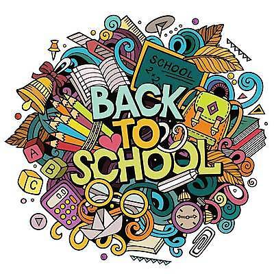 EPS 해외이미지 안경 단풍 낙엽 일러스트 색연필 책가방 사람없음 책 칠판 계산기 종 낙서 가득함 탁상시계 커터칼 레터링 해외202309 해외일러스트 잡화 시계 잎 가방 문구용품 학용품 사무용품 장비 파일형식 벡터