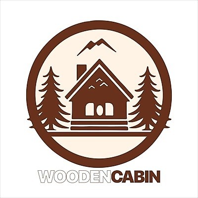 EPS 해외이미지 나무 선 일러스트 사람없음 갈색 원형 숲속 오두막 심볼 해외202309 해외일러스트 도형 식물 컬러 숲 파일형식 벡터