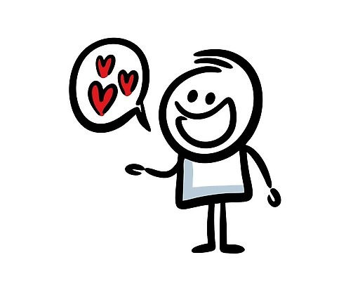 EPS 해외이미지 인물캐릭터 말풍선 일러스트 사랑 한명 사람 하트 낙서 심플 해외202309 해외일러스트 일러캐릭터 모양 캐릭터 1 감정 파일형식 벡터
