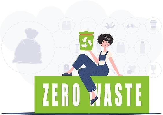 EPS 해외이미지 전신 여자 일러스트 한명 들기 앉기 성인 재활용 쓰레기통 보호 에코 친환경 성인여자한명만 해외202309 해외일러스트 1 컨셉 모션 사람 환경 여자한명만 성인여자만 파일형식 벡터