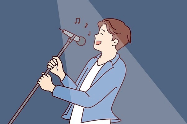 EPS 해외이미지 남자 일러스트 노래 한명 상반신 성인 공연 가수 잡기 마이크 즐거움 스포트라이트 성인남자한명만 해외202309 해외일러스트 1 감정 음악 음향기기 모션 사람 이벤트 음악가 남자한명만 성인남자만 파일형식 벡터