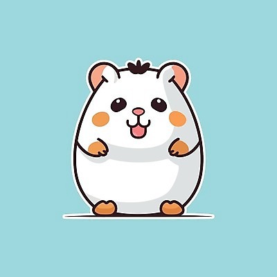 EPS 해외이미지 동물캐릭터 스티커 일러스트 사람없음 귀여움 햄스터 해외202309 해외일러스트 일러캐릭터 동물 캐릭터 컨셉 반려동물 설치류 파일형식 벡터