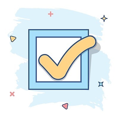 EPS 해외이미지 하늘색 일러스트 사람없음 반짝임 심볼 체크표시 심플 해외202309 해외일러스트 모션 파란색 확인 파일형식 벡터