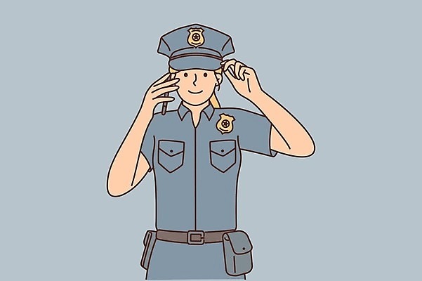 EPS 해외이미지 여자 행복 일러스트 한명 상반신 성인 스마트폰 경찰복 통화 여경 성인여자한명만 해외202309 해외일러스트 1 감정 유니폼 모션 사람 핸드폰 스마트기기 경찰 여자한명만 성인여자만 파일형식 벡터