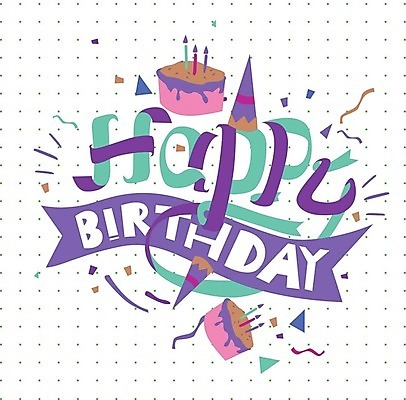 EPS 해외이미지 일러스트 폭죽 타이포그라피 사람없음 컬러풀 생일케이크 꽃가루 생일축하 레터링 해외202309 해외일러스트 문자 컬러 케이크 축하 생일 가루 파일형식 벡터