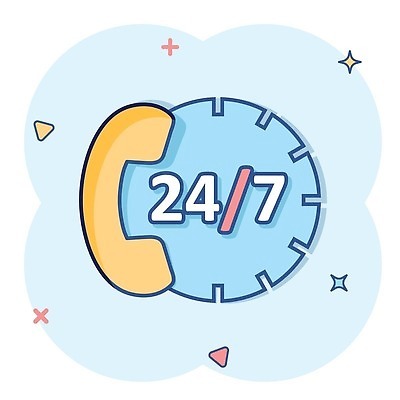 EPS 해외이미지 시계 하늘색 일러스트 사람없음 반짝임 숫자 전화기 심볼 심플 해외202309 해외일러스트 문자 모션 파란색 파일형식 벡터