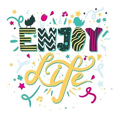 EPS 해외이미지 디자인 영어 일러스트 캘리그라피 조류 타이포그라피 사람없음 라이프 표어 즐거움 레터링 아기자기 해외202309 해외일러스트 동물 문자 감정 컨셉 생활 파일형식 벡터