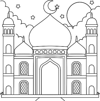 EPS 해외이미지 전통 디자인 실루엣 어린이 선 컬러 백그라운드 일러스트 휴가 안전 그래픽 반사 축제 기도 축하 이슬람교 그림 모스크 윤곽 손그림 페이지 신성 용서 걸음마 단식 라마단 색칠공부 벡터 해외202309 해외일러스트 종교 컨셉 모션 촬영기법 사람 학습 색칠 파일형식 교육